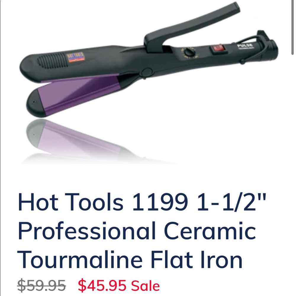Hot Tools Professional Ceramic Hair Straightener: With curved edges flat iron 2"